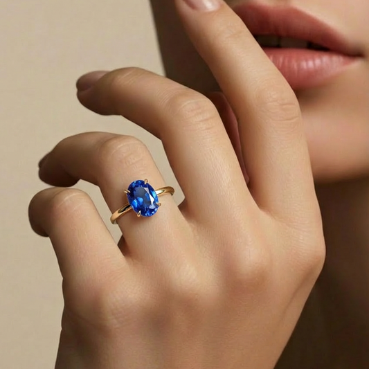 The Glacial Tarn | Elara‘s Oval Blue Sapphire Ring