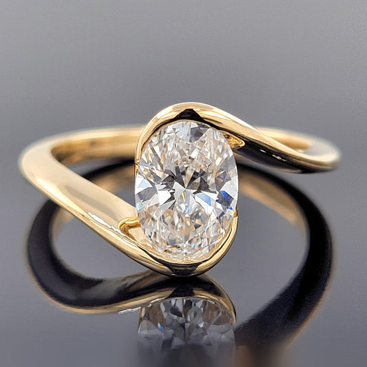 4.5CT Oval Cut Vintage Style Art Diamond Ring