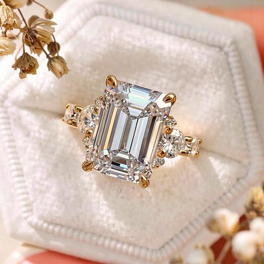 The Bella Emerald: A 3-Carat Moissanite Statement Ring