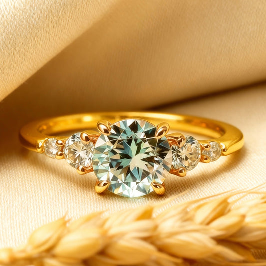 Eveline‘s Ocean | The 1CT Round Blue Gemstone Ring