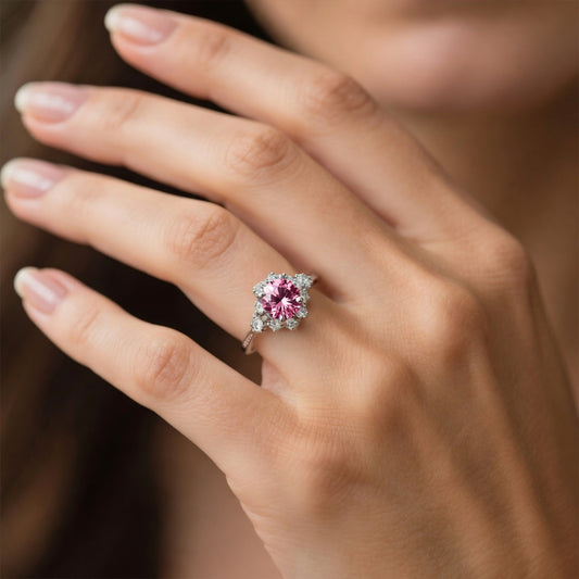 Marina‘s Cove | Brilliant Pink Halo Ring