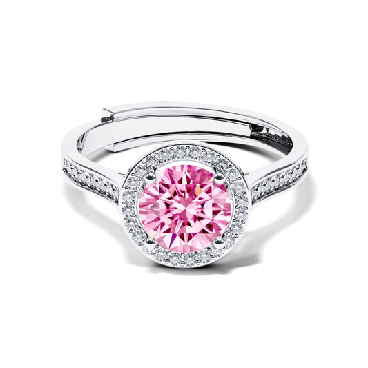 Venus 1CT Round-Cut Pink Gemstone Ring