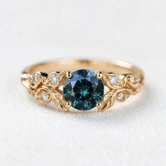 Lyra‘s Bloom | Sapphire and Diamond Vine Engagement Ring