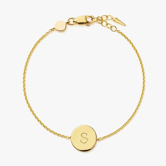 18K Gold Plated Vermeil Engravable Round Bracelet