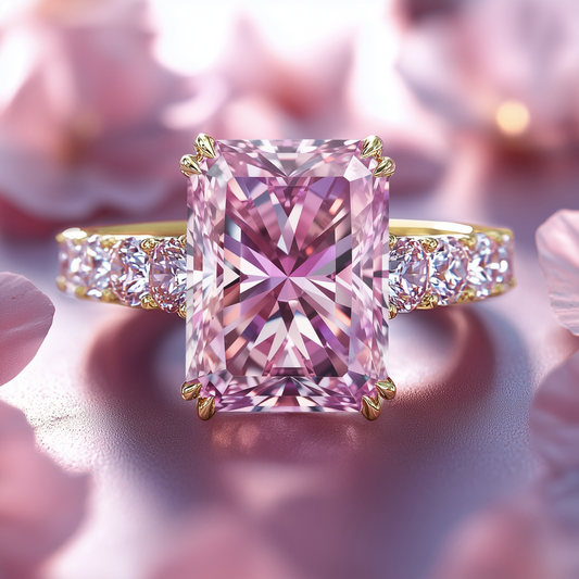 Camilla 3CT Radiant-Cut Pink Gemstone Ring