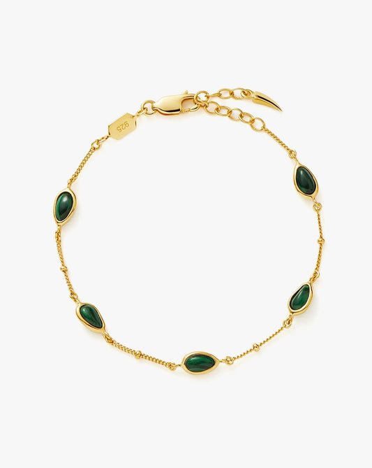 18K Gold Vermeil Magma Gemstone Charm Bracelet