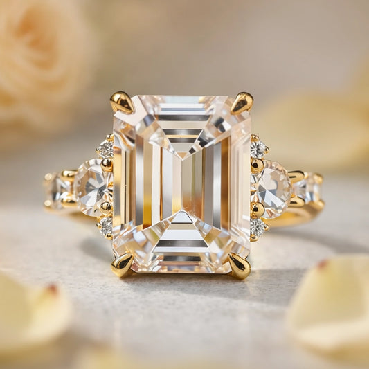 Lumina‘s Glow | 3CT Emerald Cut Moissanite Ring