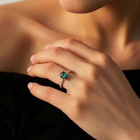 Vera's Grace | Vintage Oval Cut Emerald Ring