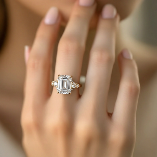 Lumina‘s Glow | 3CT Emerald Cut Moissanite Ring