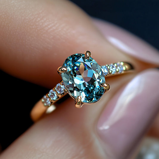 Camille 2CT Oval Cut Green Gemstone Ring