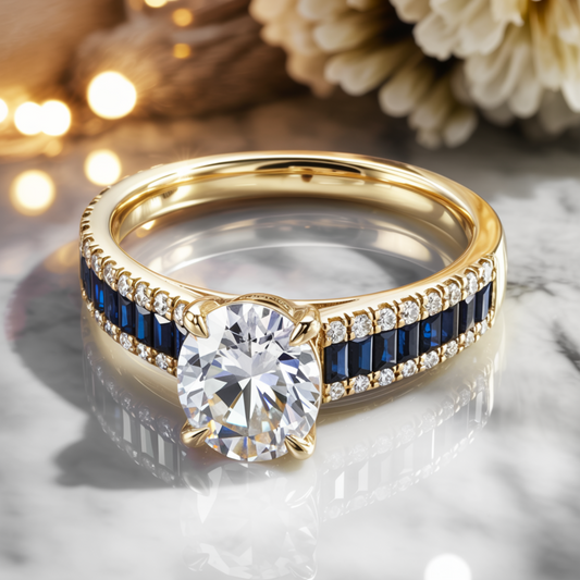 The Sapphira 1CT Round Cut Moissanite Ring