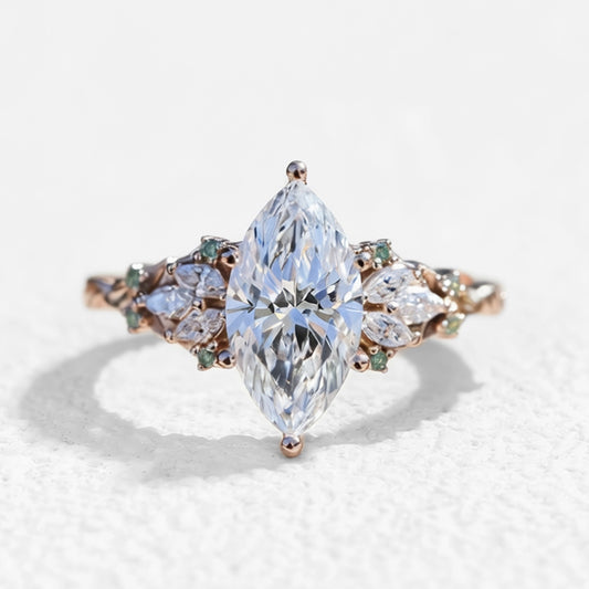 The Enchanted Garden Vine Ring With A Marquise-Cut Diamond