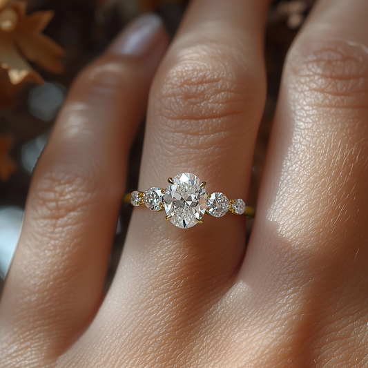 The Alina 1CT Oval Cut Moissanite Ring