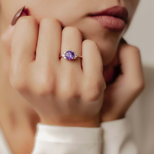 Velvet Twilight | Round Blue-Violet Tanzanite Engagement Ring