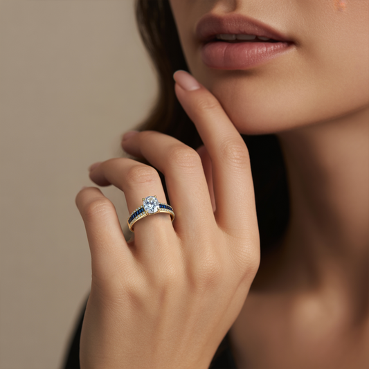 The Sapphira 1CT Round Cut Moissanite Ring