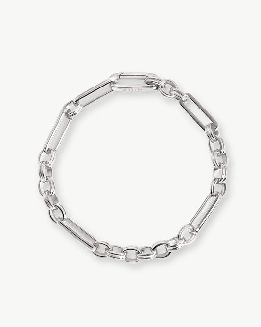 White Gold Plated Silver Axiom Chain Bracelet