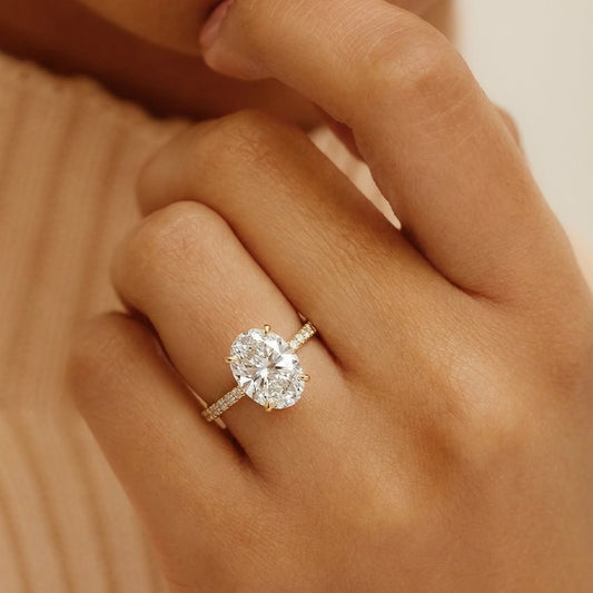Classic 2.0CT Oval Cut Lab Grown Diamond Ring