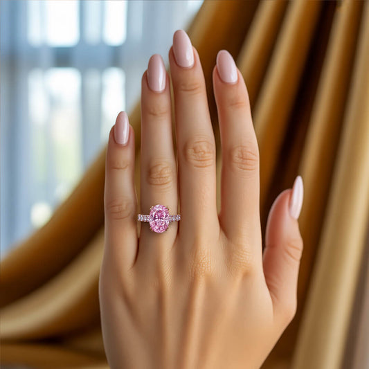 Camilla 4.5CT Oval-Cut Pink Gemstone Ring