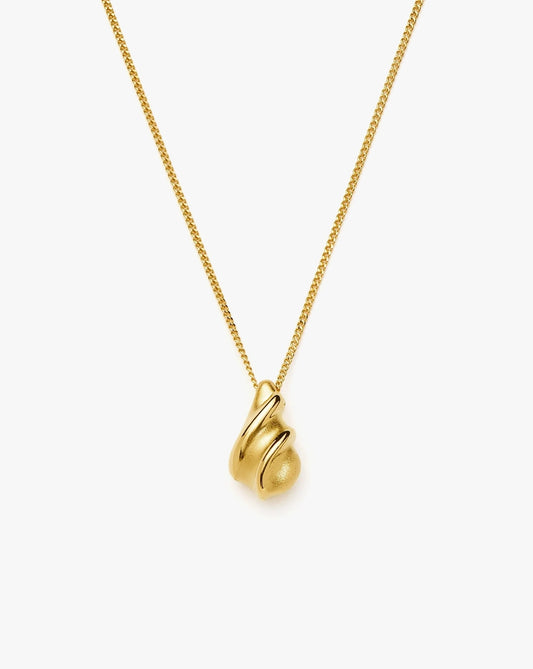 18K Gold Vermeil Savi Ridge Droplet Pendant Necklace