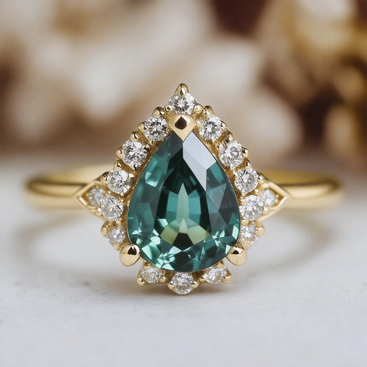 Lyra's Tear | Pear Cut Classic Sapphire Engagement Ring