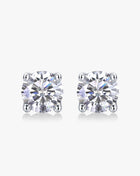 Round 4 Claw Sparkle Solitaire Stud Earrings