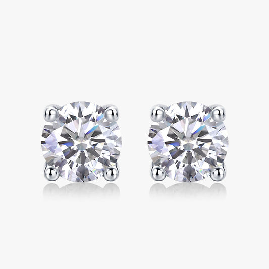 Round 4 Claw Sparkle Solitaire Stud Earrings
