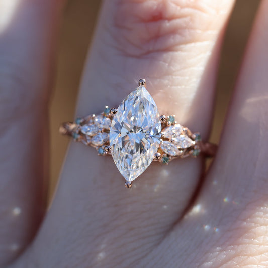 The Enchanted Garden Vine Ring With A Marquise-Cut Diamond