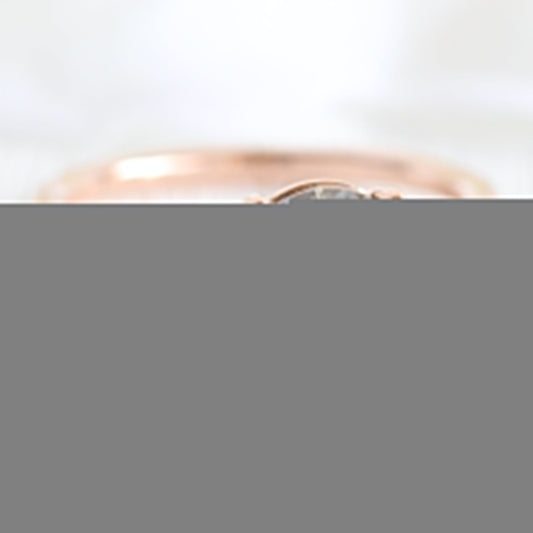 1.54 Ct Large Salt and Pepper Diamond Ring in 14k Rose Gold Low Profile Solitaire Ring, Size 5.5