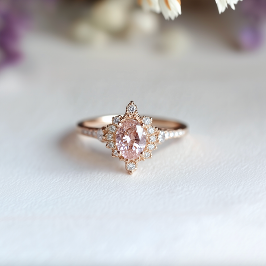 Lily’s Mist | Rose Quartz Engagement Ring