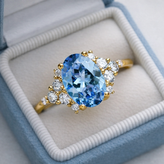 Lillian‘s Whisper Ring | An Oval of Captured Sky