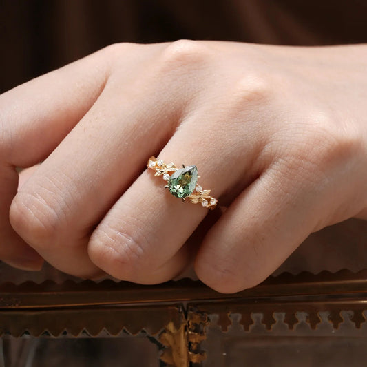 Sylvie’s Keepsake | Green Sapphire Vine Engagement Ring