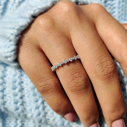 Dainty 0.1 CT Round Cut Full-eternity Band Ring