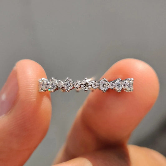 Dainty 0.1 CT Round Cut Full-eternity Band Ring