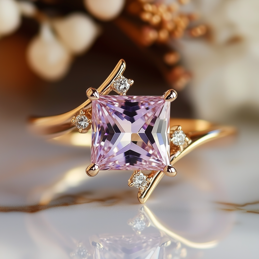 Julissa 1CT Princess-Cut Pink Gemstone Ring