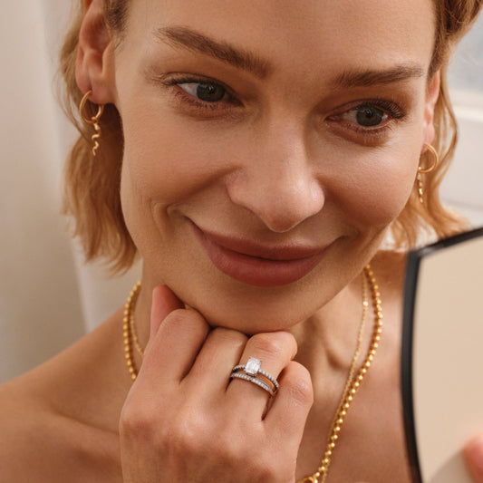 Radiant Emerald-Cut Moissanite Solitaire Ring - Stellaradorn