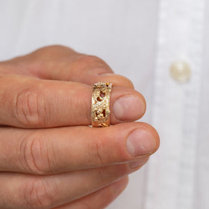 The Airy Grove | An Openwork Wide Band of Oak & Acorn