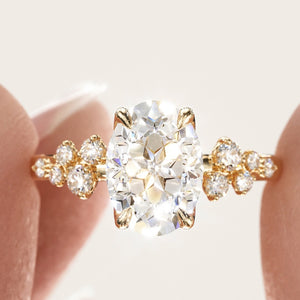 Oval Nova Design 2ct Diamond Cut Moissanite Engagement Ring