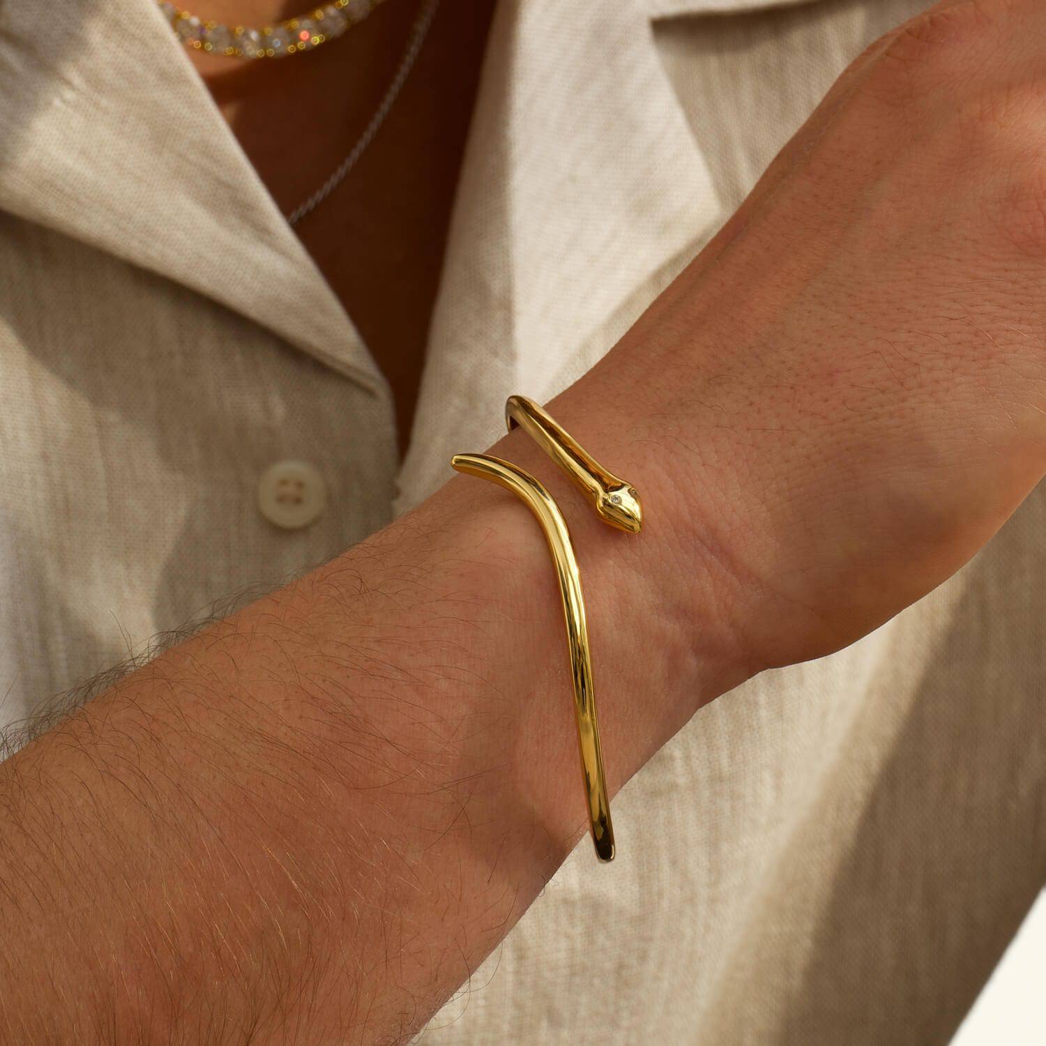 Minimalist Gold Snake Bracelet