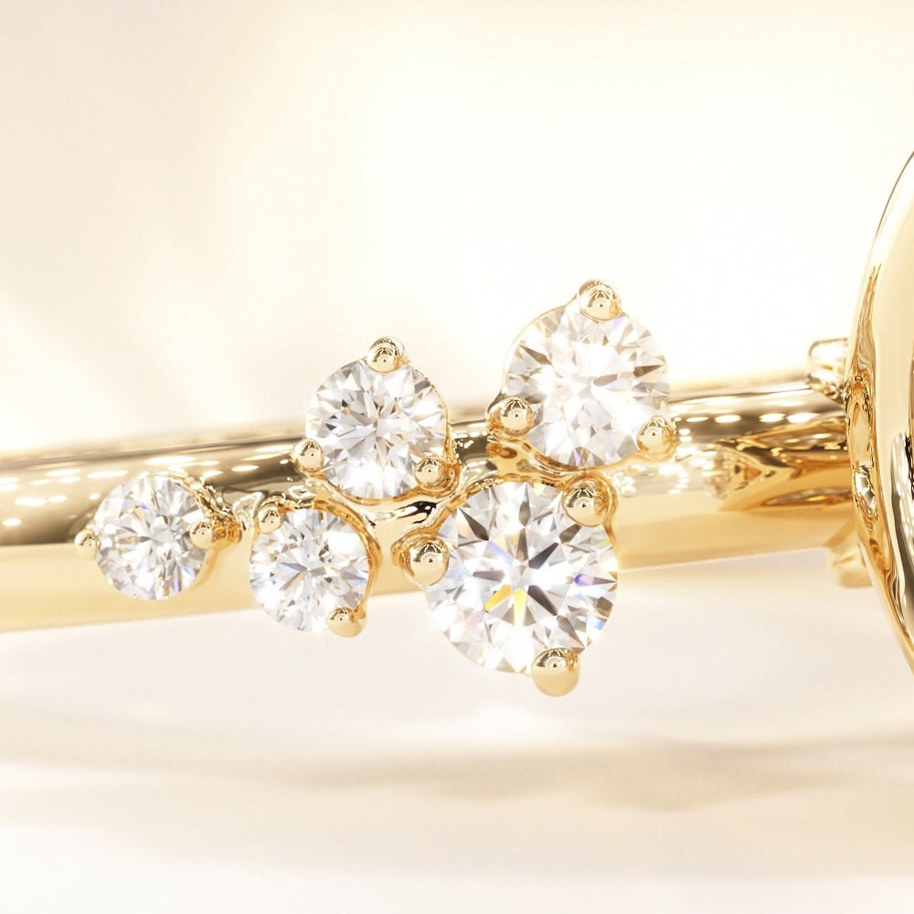 Oval Nova Design 2ct Diamond Cut Moissanite Engagement Ring