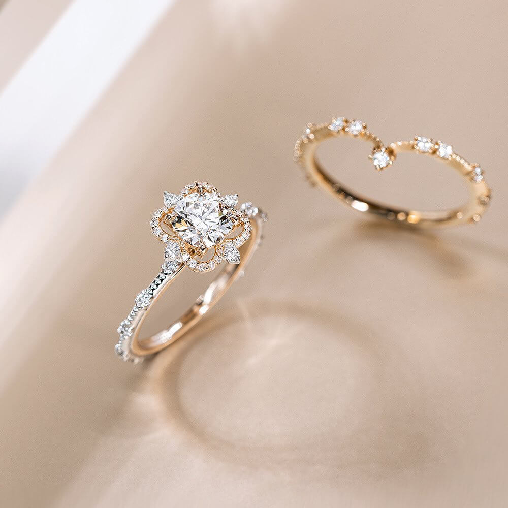 Floating Halo Design 2ct Round Cut Art Diamond Engagement Ring