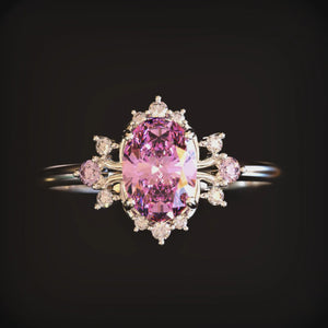 Valoria 1CT Oval Vintage Pink Gemstone Ring