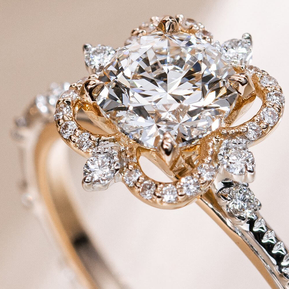 Floating Halo Design 2ct Round Cut Art Diamond Engagement Ring