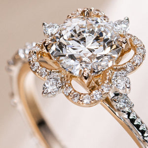 Floating Halo Design 2ct Round Cut Art Diamond Engagement Ring