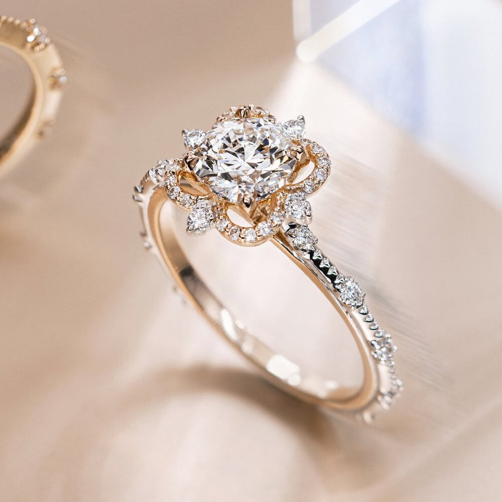 Floating Halo Design 2ct Round Cut Art Diamond Engagement Ring