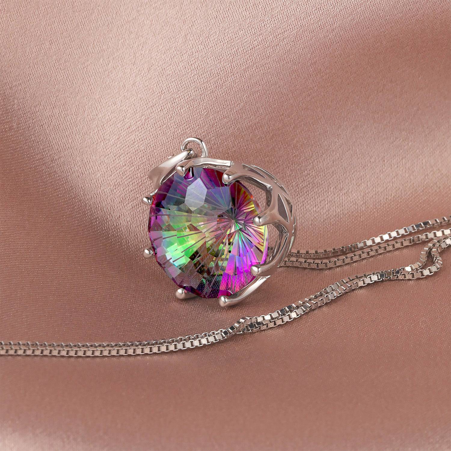 Radiant Mystic Quartz Pendant Necklace - Stellaradorn