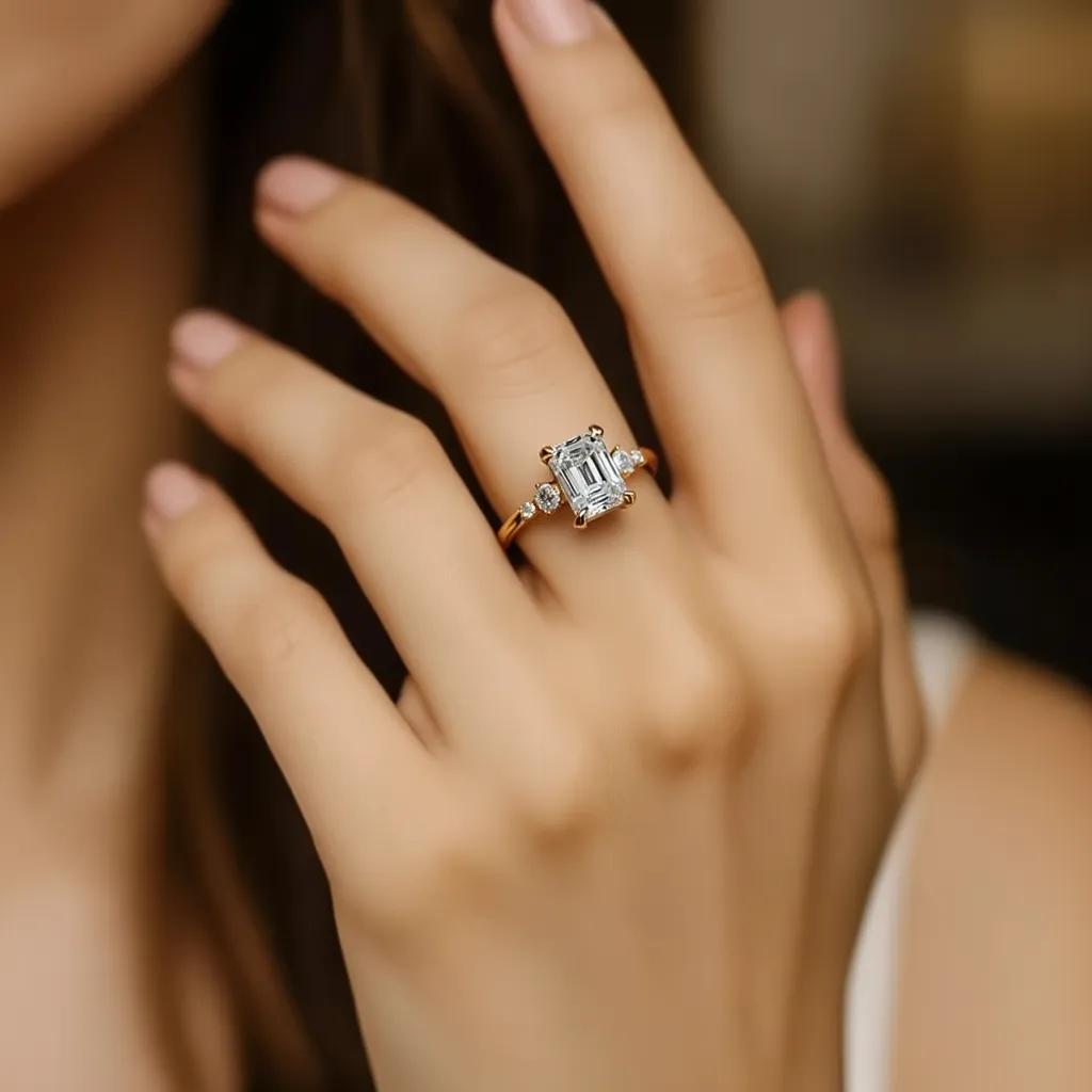 Victoria‘s Luster| Emerald Cut Moissanite Ring