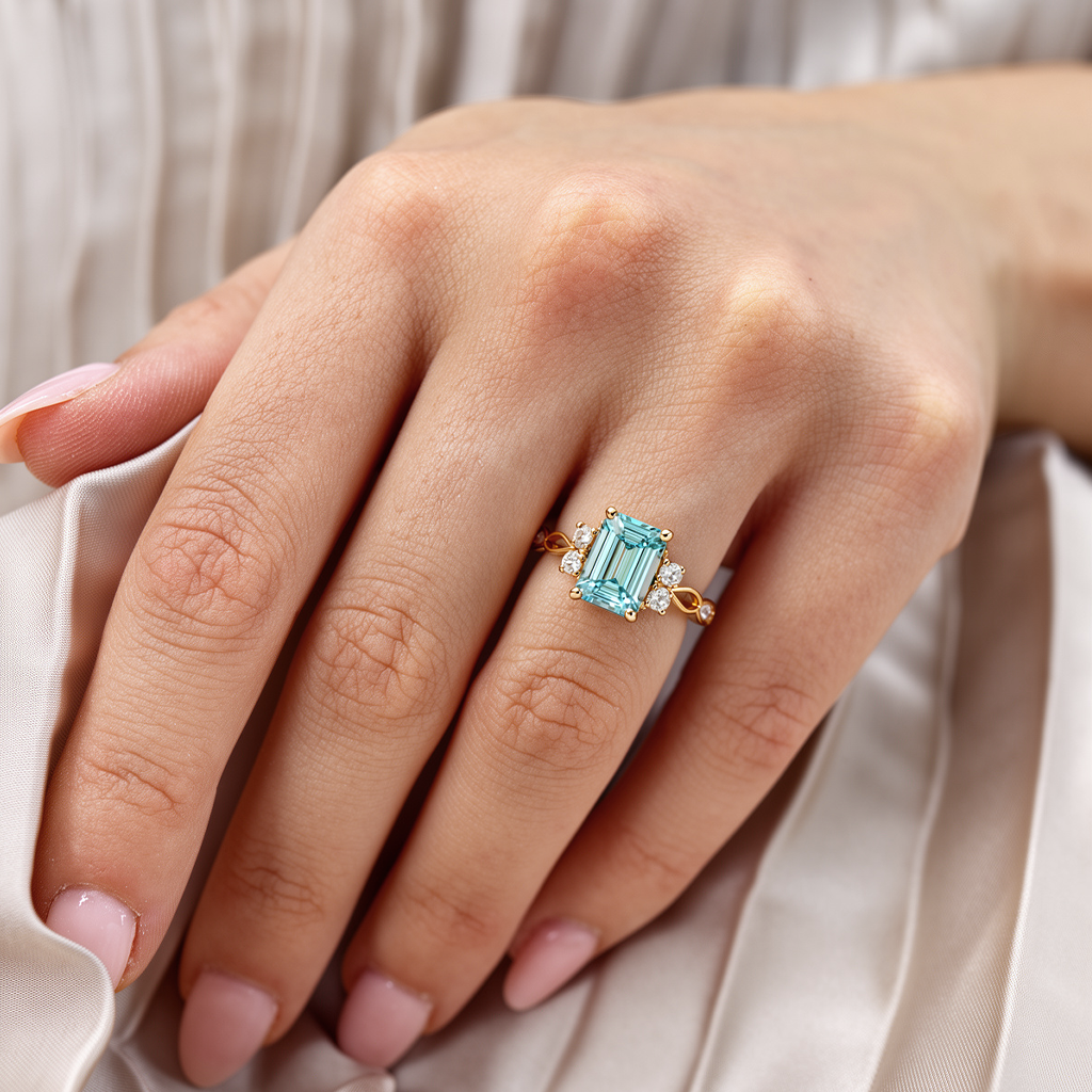 Elara‘s Grace | 1CT Emerald-Cut Diamond Ring