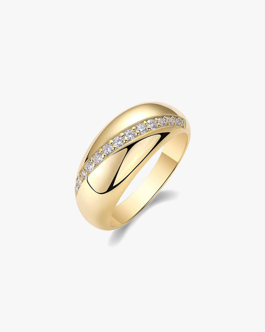 Pave Moissanite Dome Silver Moissanite Ring-Unisex