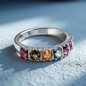 Minimal Tourmaline Stacking Ring