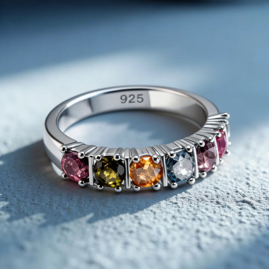 Minimal Tourmaline Stacking Ring